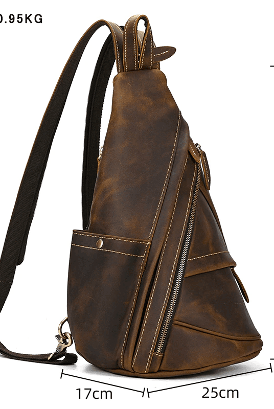 Luggage & Bags - Backpacks Casual Genuine Leather Travel Backpack Black Brown - Dark Brown1