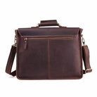 Brown casual leather briefcase with adjustable strap and sleek design for everyday use