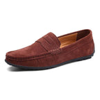 Men's casual leather loafers in brown suede for a stylish and comfortable look
