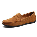 Brown casual leather loafers for men, perfect for relaxed outings and comfortable wear