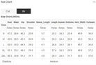 Size chart in inches for SHEWIN INC casual matching sets for travel showing measurements for bust waist hip shoulder and more