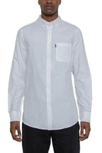 WEIV Men's Long Sleeve White Shirt, Perfect as casual shirts for vacation with a classic fit