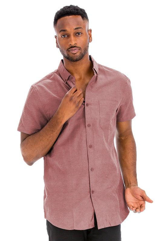 Men's Shirts Casual Short Sleeve Solid Shirts For Men