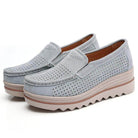 VacationGrabs casual suede leather shoes in light blue with breathable perforations for comfort