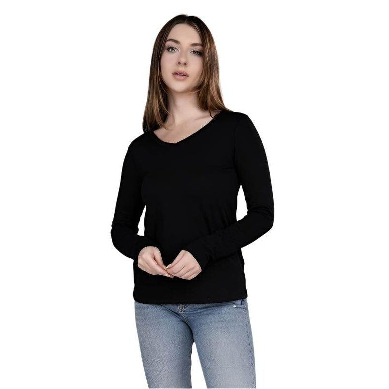 ZENANA Women's Long Sleeve Black Top, a stylish and comfortable casual travel top for women