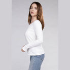 ZENANA Women's Casual Travel Top for Women in White, Perfect for Comfortable Outings