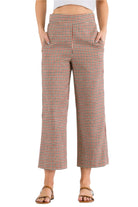 VacationGrabs women's casual vacation trousers for women with a checkered pattern and side pockets