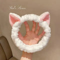 cute cat coral plush bow headband (photo 1 of 8)