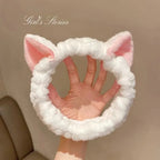cute cat coral plush bow headband (photo 1 of 8)