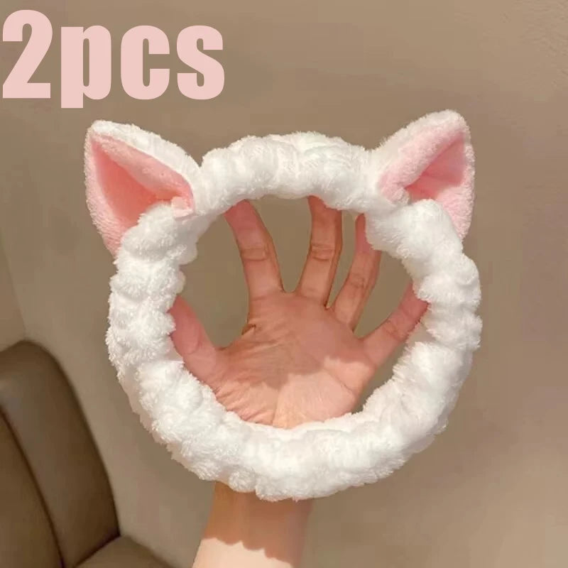 cute cat coral plush bow headband (photo 8 of 8)