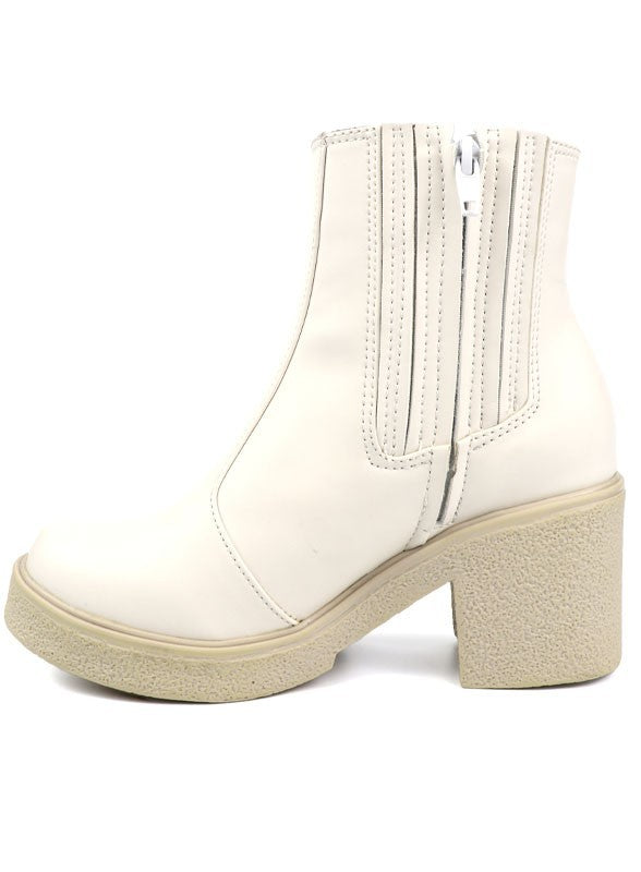 Women's Shoes - BootsSlip on Mid-Calf Chunk Boot - VacationGrabs