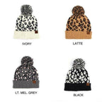 CC Leopard Pom Beanie - VacationGrabs