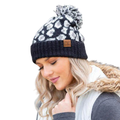 CC Leopard Pom Beanie