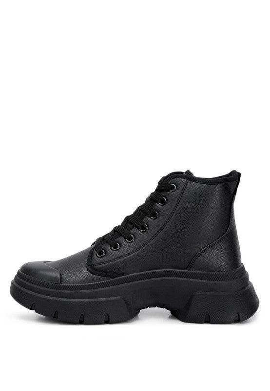 Roxane Chunky Lace Up Boots - VacationGrabs