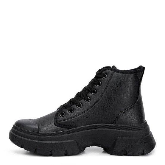 Roxane Chunky Lace Up Boots - VacationGrabs