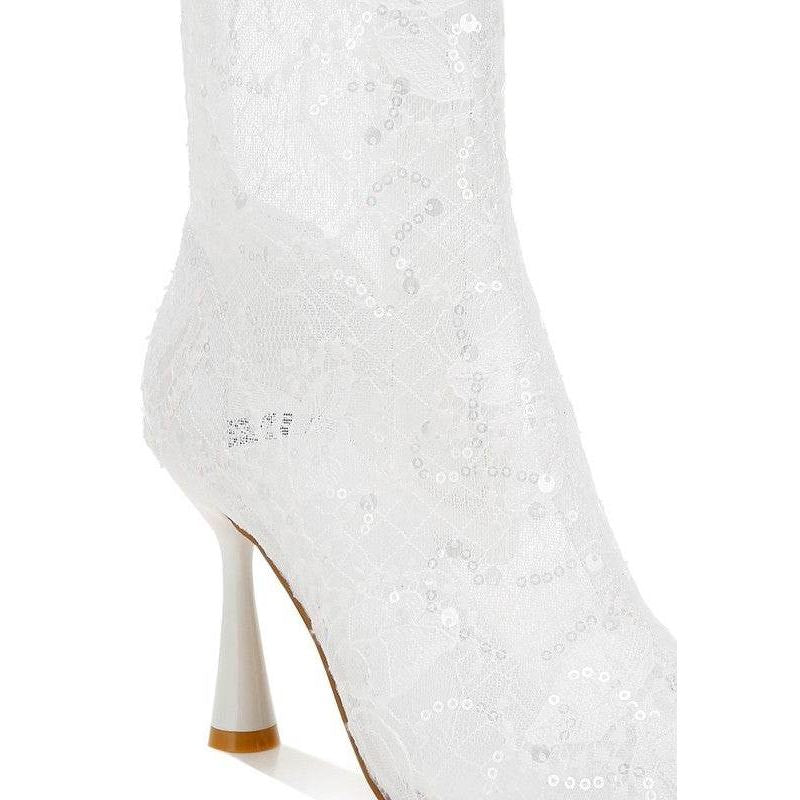Samia Sequin Lace Boots - VacationGrabs
