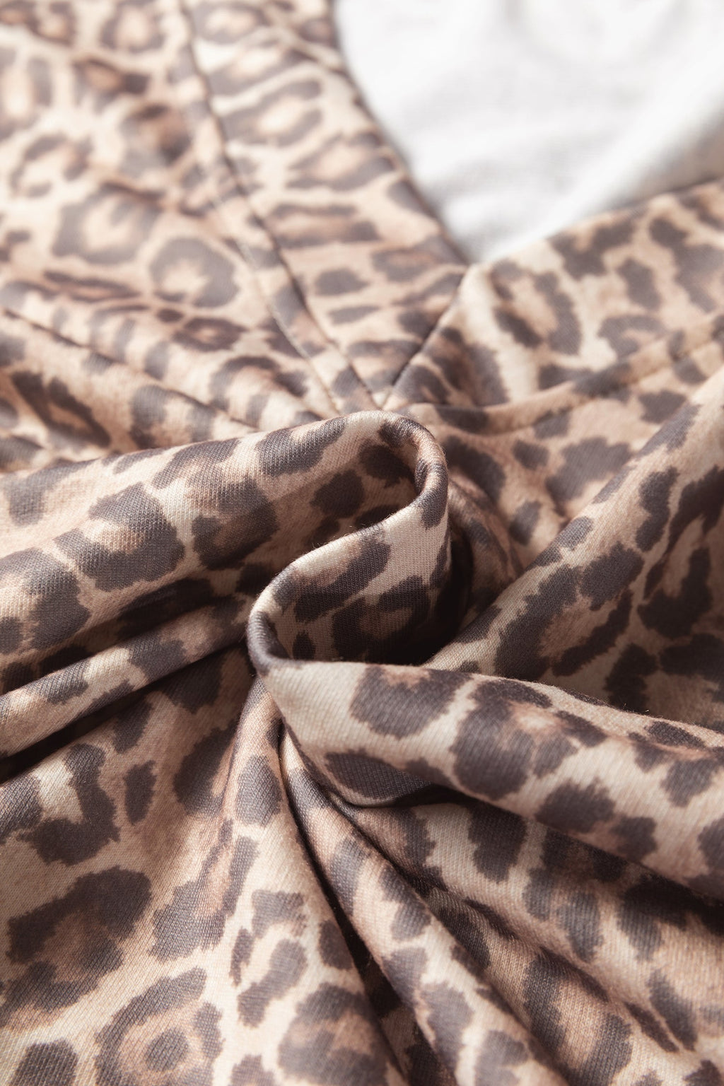 Leopard V-Neck Pullover & Wide-Waistband Skirt Set