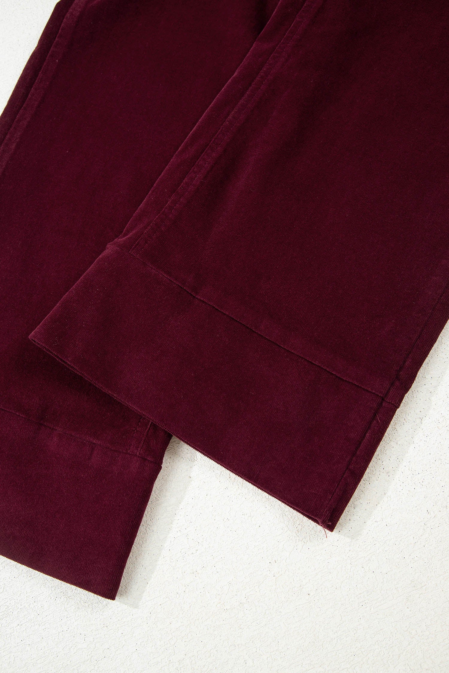 Solid Corduroy High Waist Wide Leg Pants
