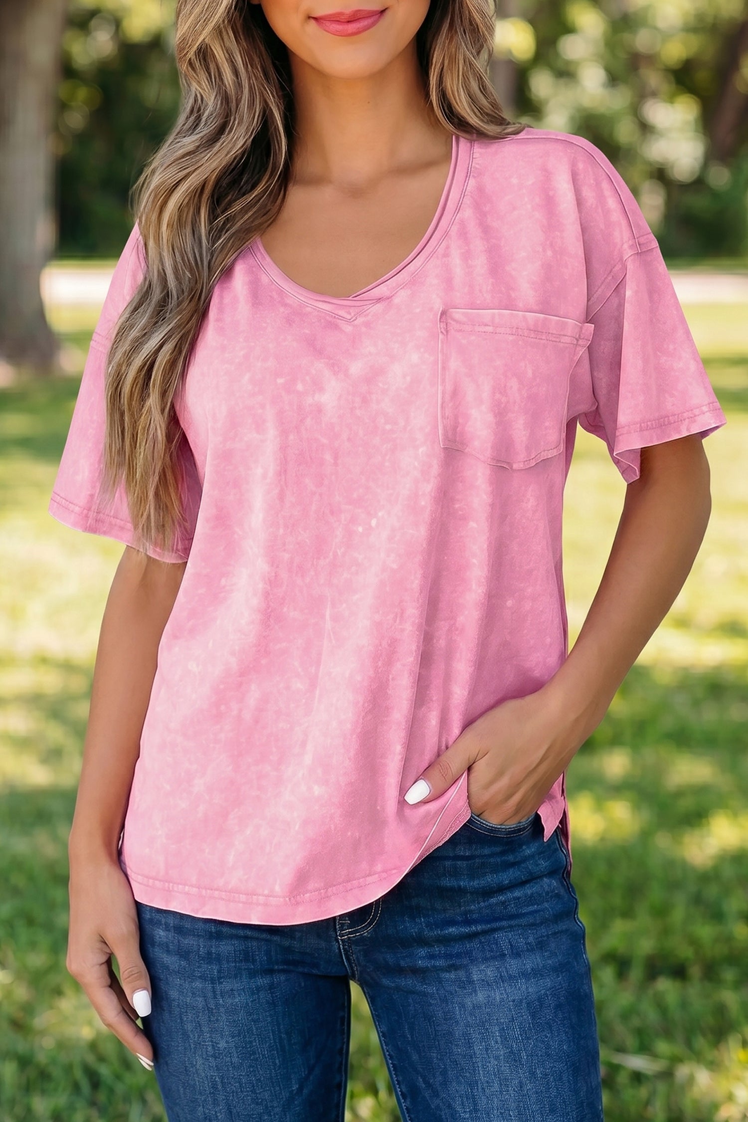Solid Mineral Wash Short Sleeve T-Shirt