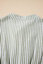 Stripe Tassel Tie-Neck Ruffle Tiered Dress