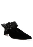 Onagra Microfiber Pointy Slip-On Mules - VacationGrabs