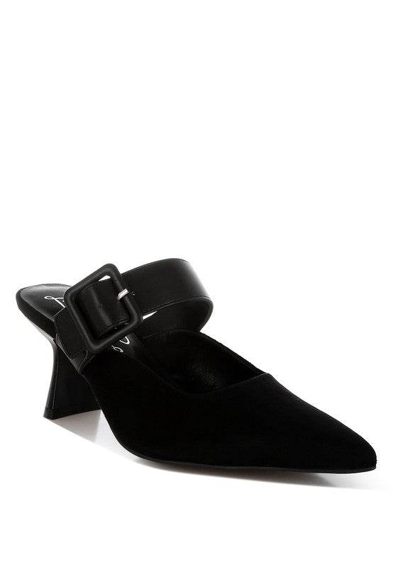 Onagra Microfiber Pointy Slip-On Mules - VacationGrabs
