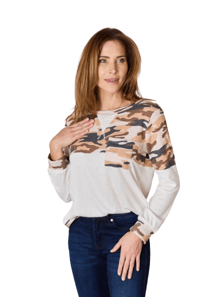 Women's Shirts Hailey & Co Full Size Printed Round Neck Blouse