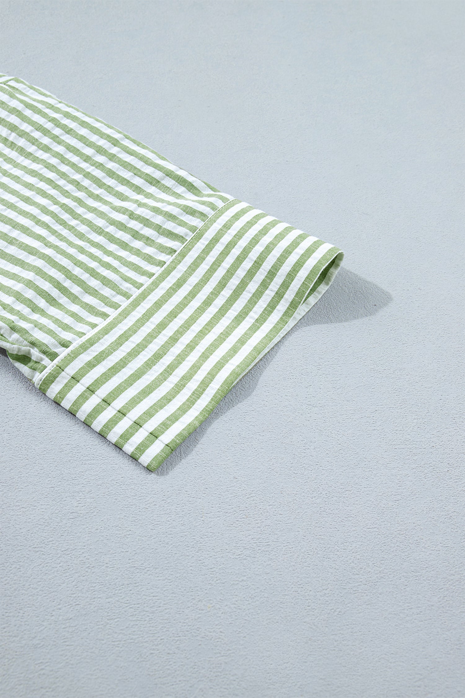 Stripe Collared V-Neck 3/4 Sleeve Blouse