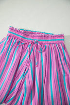 Stripe Dolman Short Sleeve Blouse & Short Set