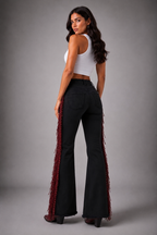 Texas Sun Bell Bottom Jean Black/Burgundy