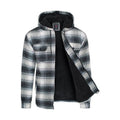 Men's Flannel Sherpa Lined Jacket with Hood - VacationGrabs
