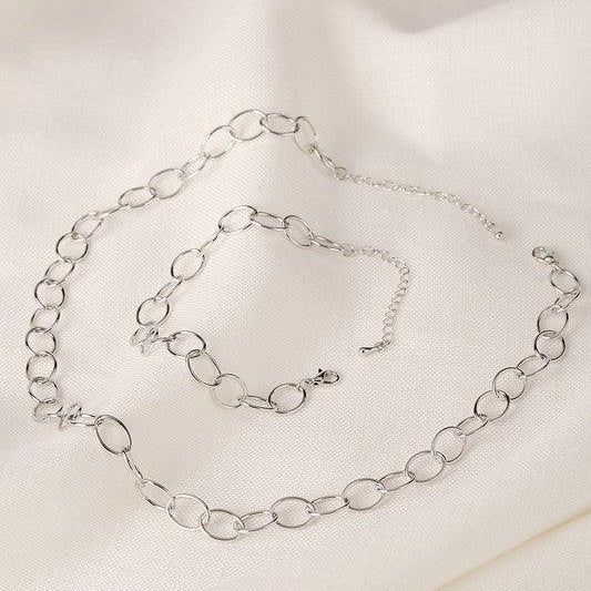 Women's Jewelry - Sets Chain bracelet and necklace set - silver