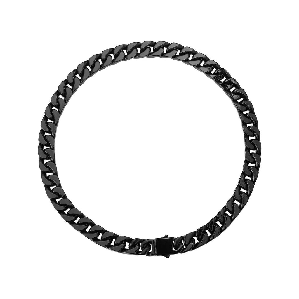 VacationGrabs men's black chain choker necklaces featuring a sleek and stylish design
