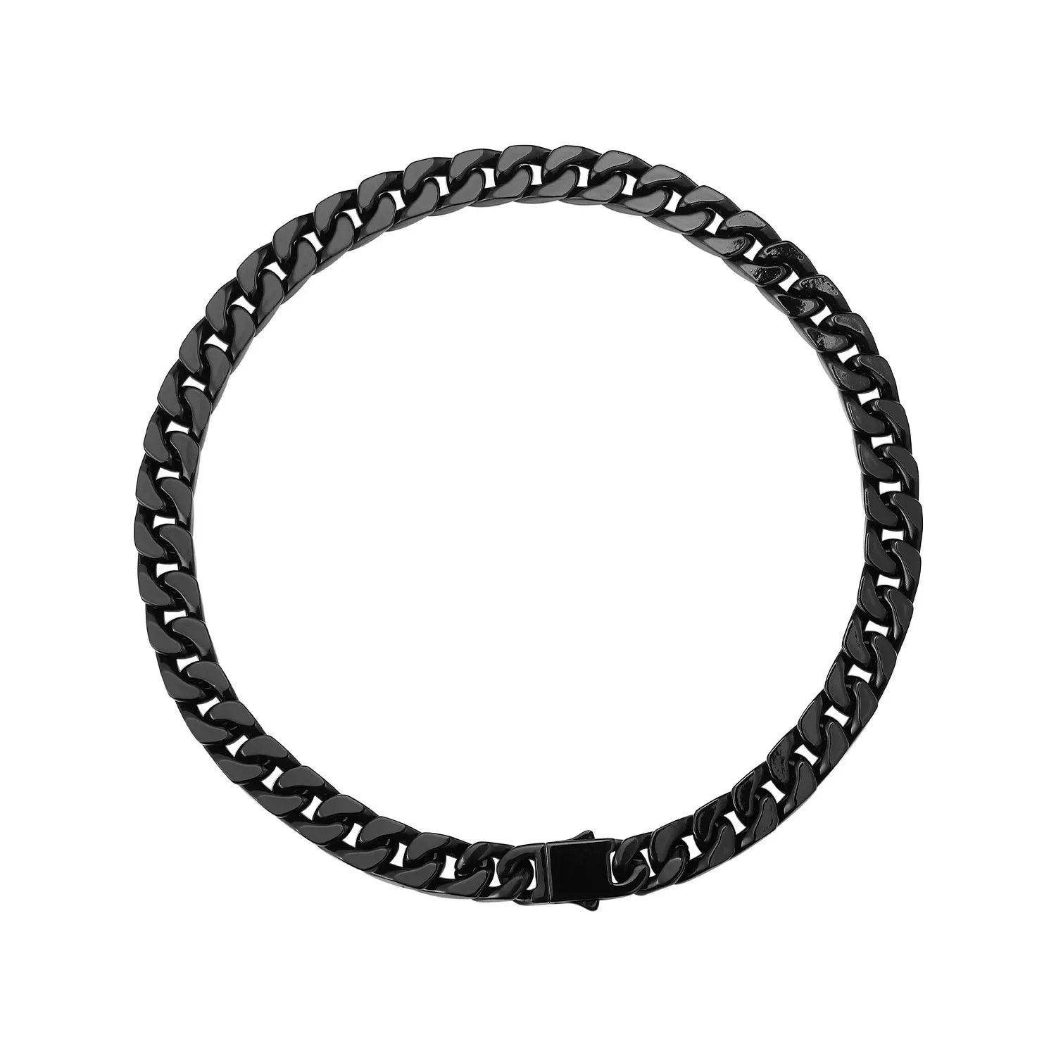 VacationGrabs men's black chain choker necklaces featuring a sleek and stylish design