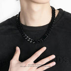 Stylish black chain choker necklaces for men, perfect for casual and trendy outfits