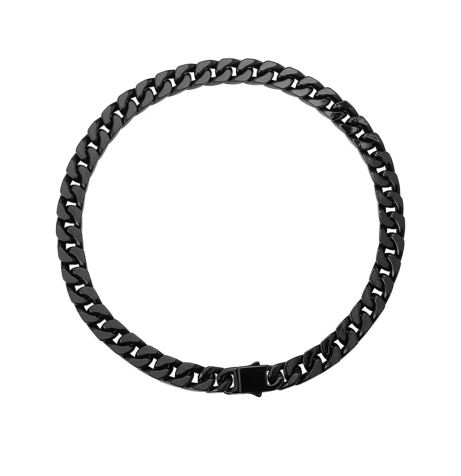 Stylish black chain choker necklaces designed for men's fashion with a sleek finish