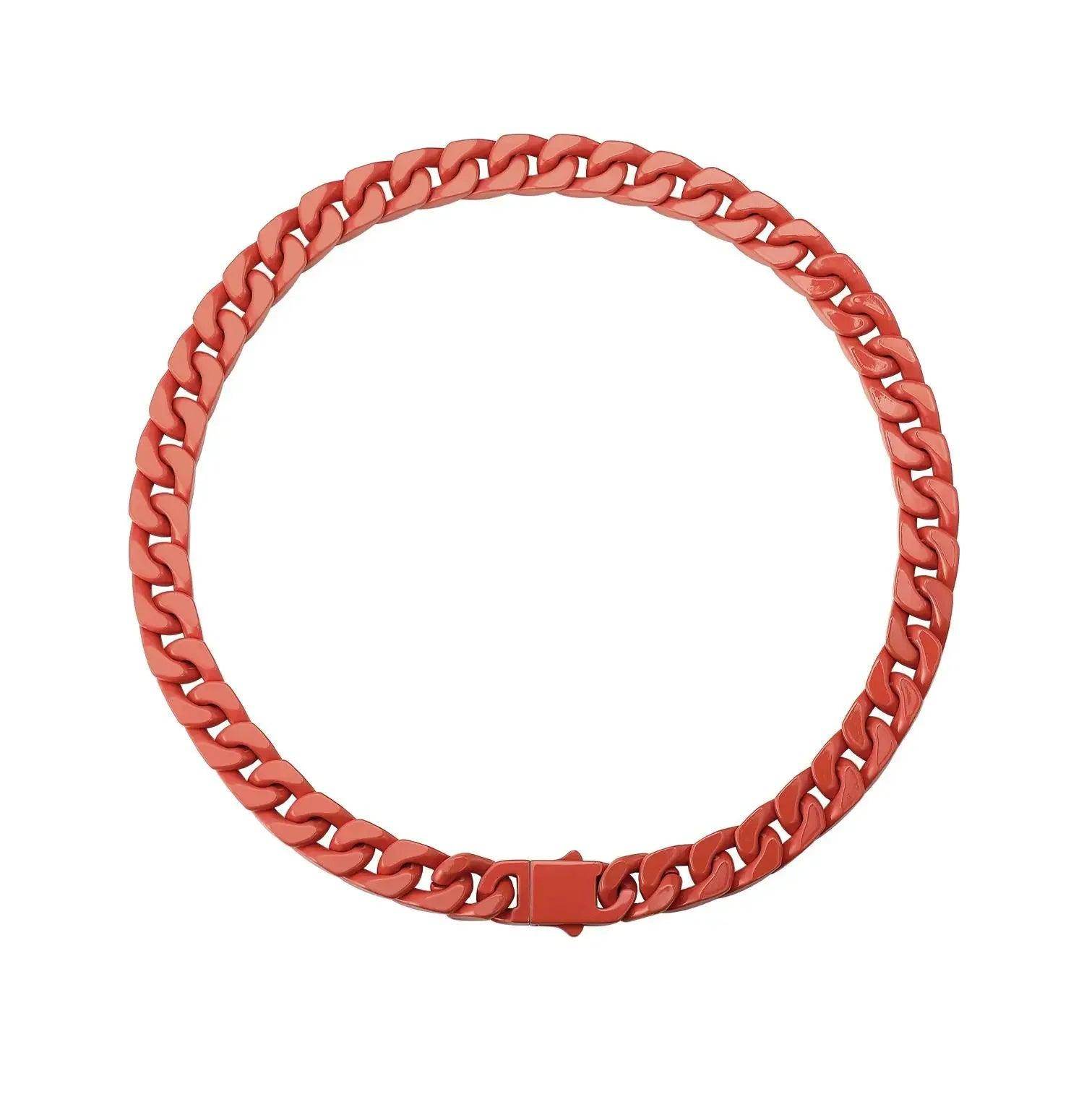 Bold Red Chain Choker Necklaces for Men, Perfect for Stylish Outfits and Everyday Wear