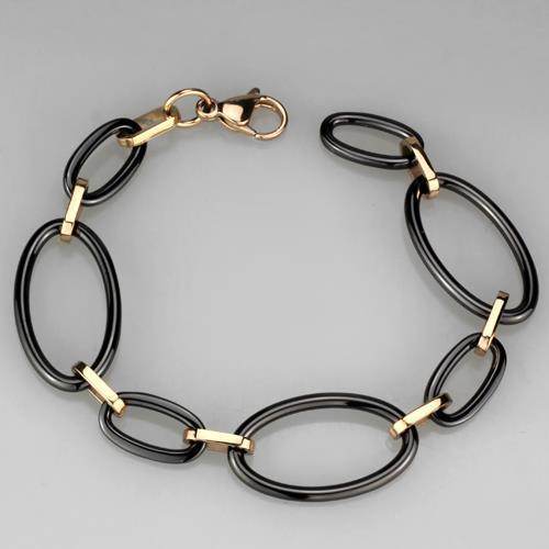 Stylish chain link bracelet rose gold with black accents for a chic look