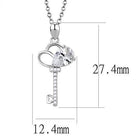 Women's Jewelry - Chain Pendants Chain Necklace Pendant 3W1380 - Rhodium 925 Sterling Silver Chain Pendant with AAA Grade CZ in Clear