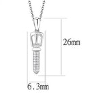 Women's Jewelry - Chain Pendants Chain Necklace Pendant 3W1381 - Rhodium 925 Sterling Silver Chain Pendant with AAA Grade CZ in Clear