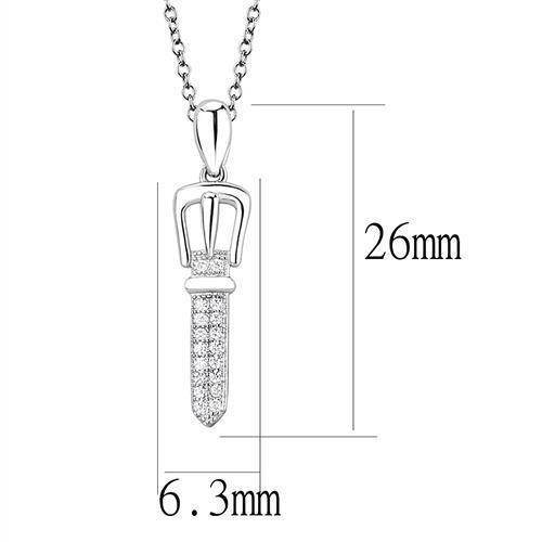 Chain Necklace Pendant 3W1381 - Rhodium 925 Sterling Silver - VacationGrabs
