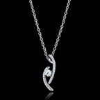 Elegant chain necklace pendant for women featuring a sparkling gemstone and polished silver design