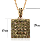 Women's Jewelry - Chain Pendants Chain Necklace Pendant LO3472 - Rose Gold Brass Chain Pendant with Top Grade Crystal in Smoked Quartz