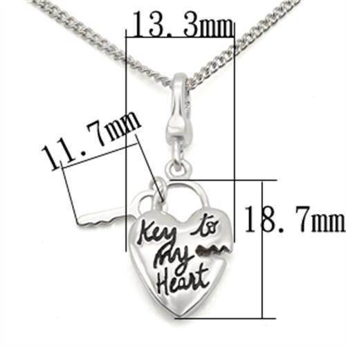 Chain Necklace Pendant LOS430 - Silver 925 Sterling Silver - VacationGrabs