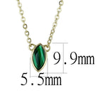 Women's Jewelry - Chain Pendants Chain Necklace Pendant TK3286 - IP Gold(Ion Plating) Stainless Steel Necklace with Synthetic MALACHITE in Emerald