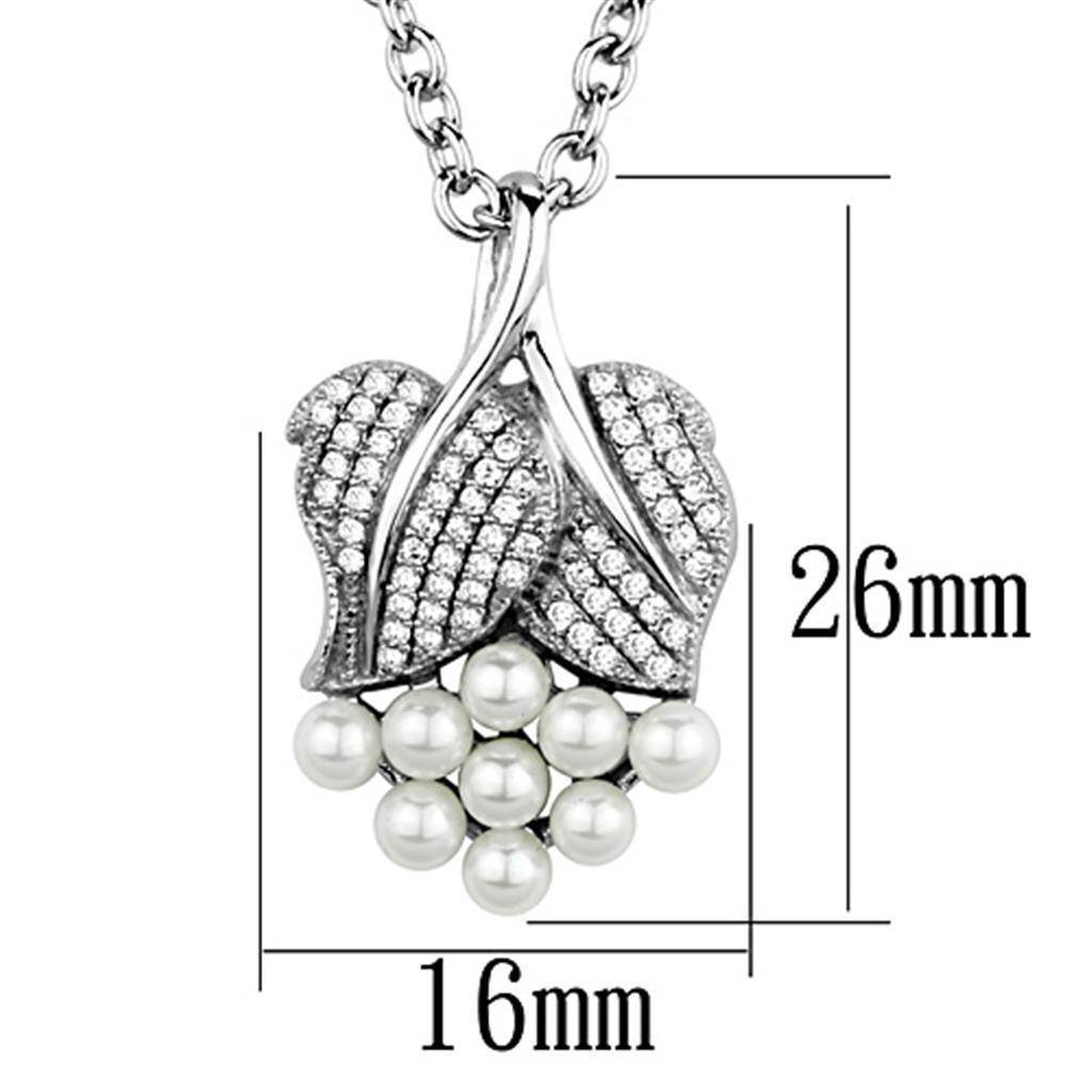 Chain Necklace Pendant TS165 - Rhodium 925 Sterling Silver - VacationGrabs