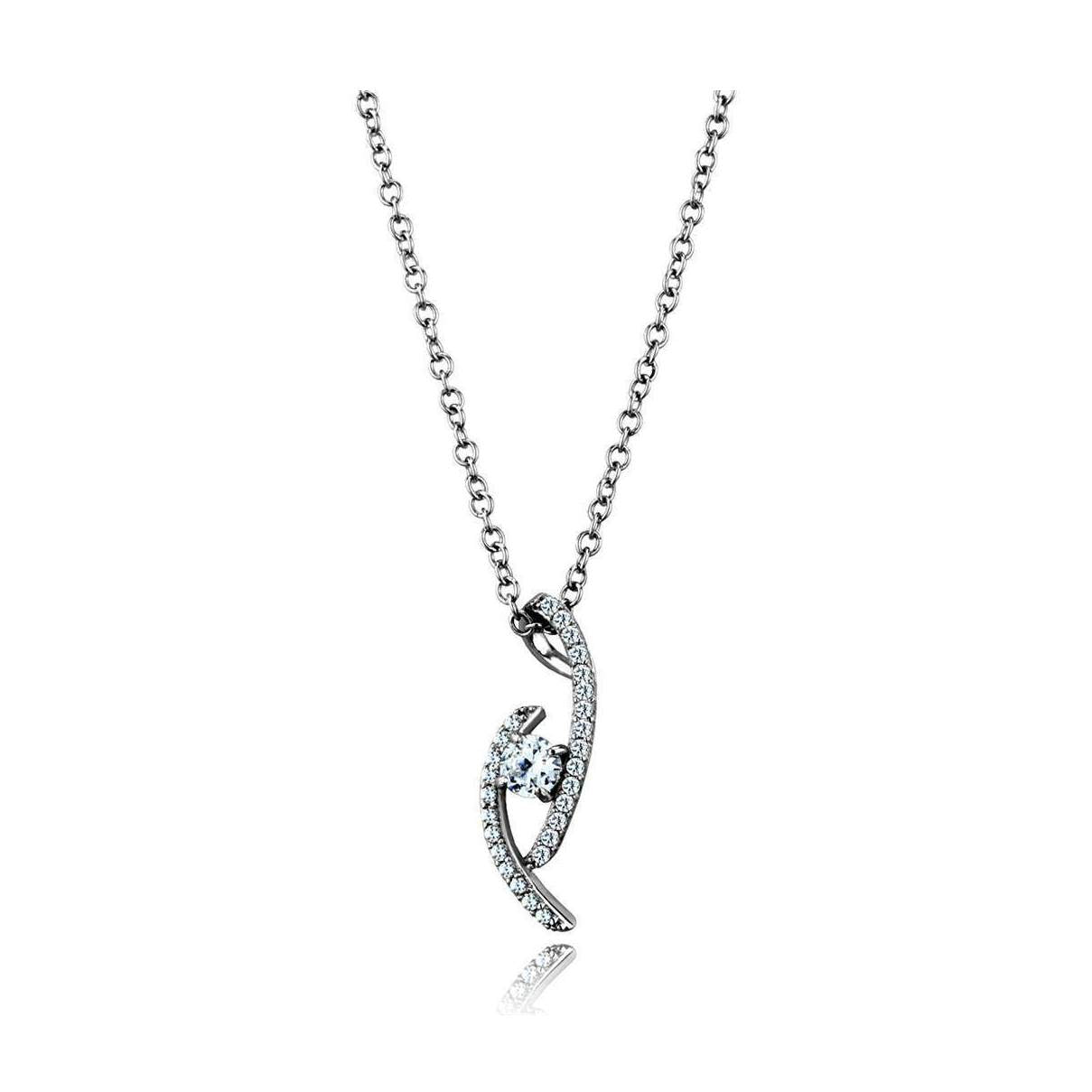 Chain Necklace Pendant TS515 - Rhodium 925 Sterling Silver - VacationGrabs