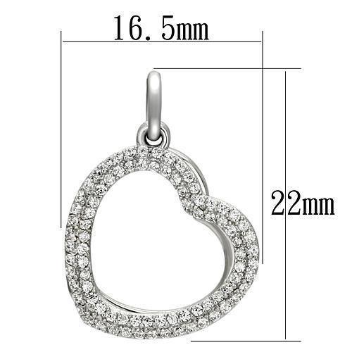 Women's Jewelry - Chain Pendants Chain Necklace Pendant Women's TS128 - Rhodium 925 Sterling Silver Necklace with AAA Grade CZ in Clear