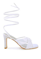 Women's Shoes - Heels Chasm Ruched Satin Tie Up Block Heeled Sandals
