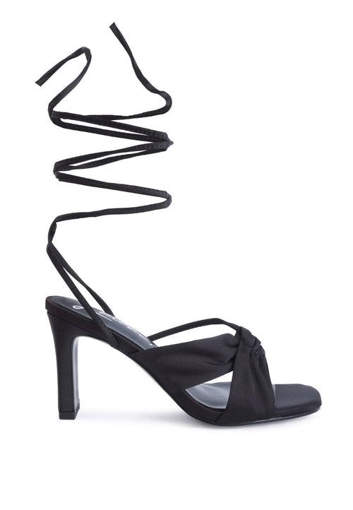 Women's Shoes - Heels Chasm Satin Ruched Strap Tie Up Sandals
